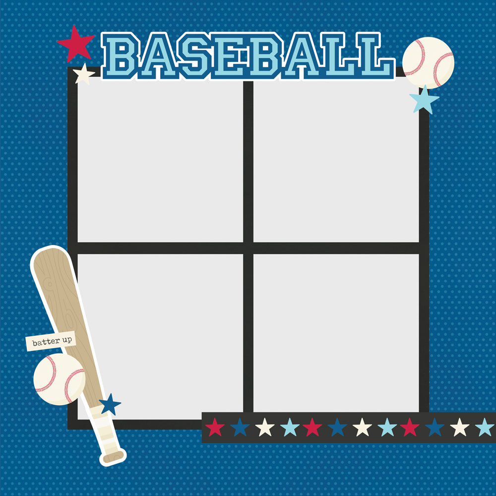 Sports Simple Set . Baseball Page Pieces