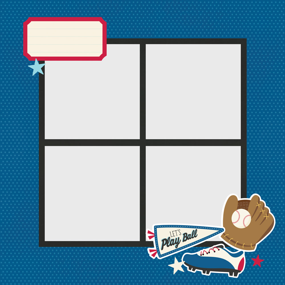 Sports Simple Set . Baseball Page Pieces