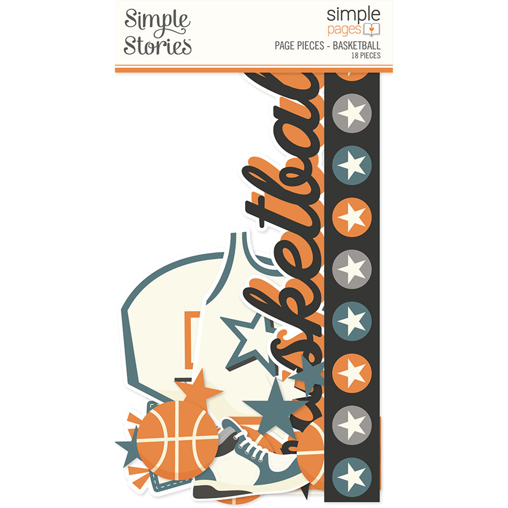 Sports Simple Set . Basketball Page Pieces