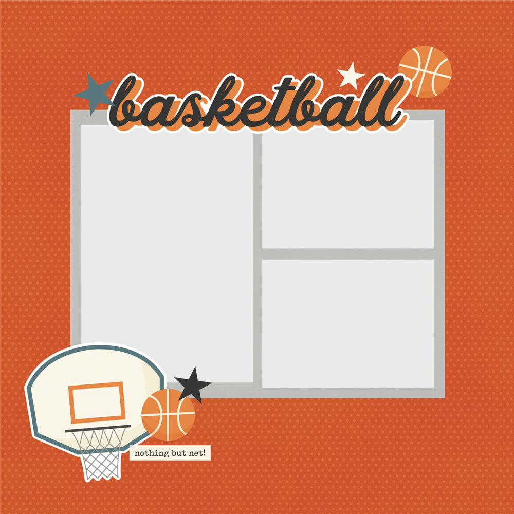 Sports Simple Set . Basketball Page Pieces