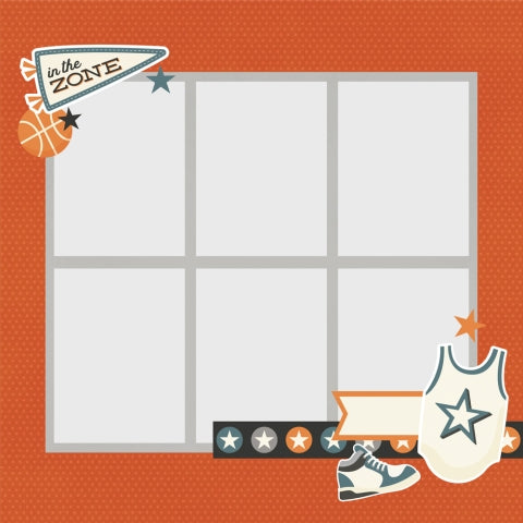 Sports Simple Set . Basketball Page Pieces