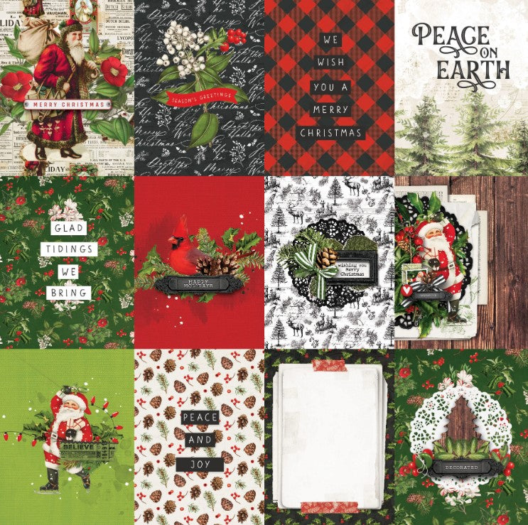 Simple Vintage Christmas Lodge . 3x4 Elements
