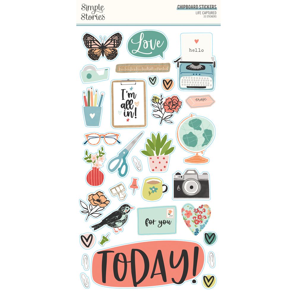 Life Captured . Chipboard Stickers