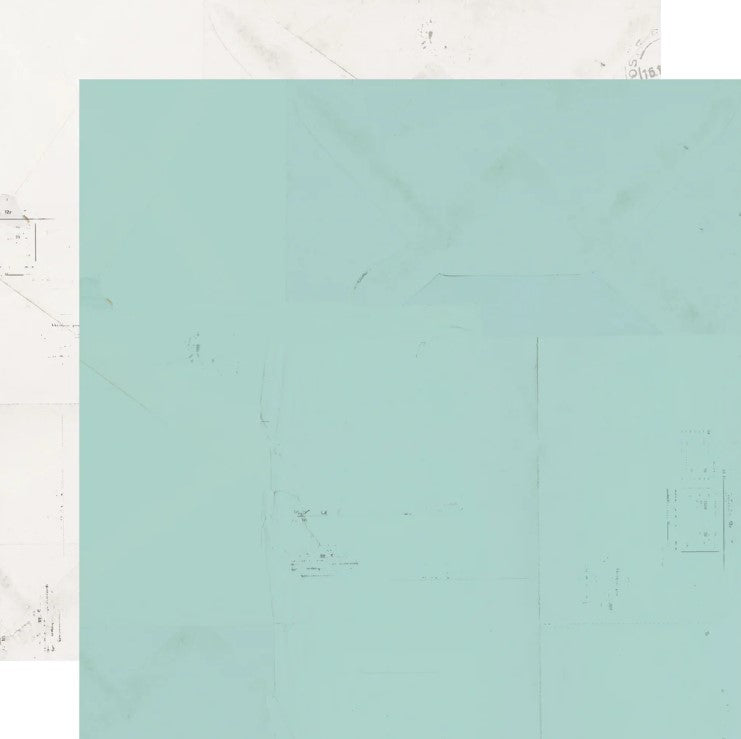 Simple Vintage Winter Woods . Ice Blue/Aspen