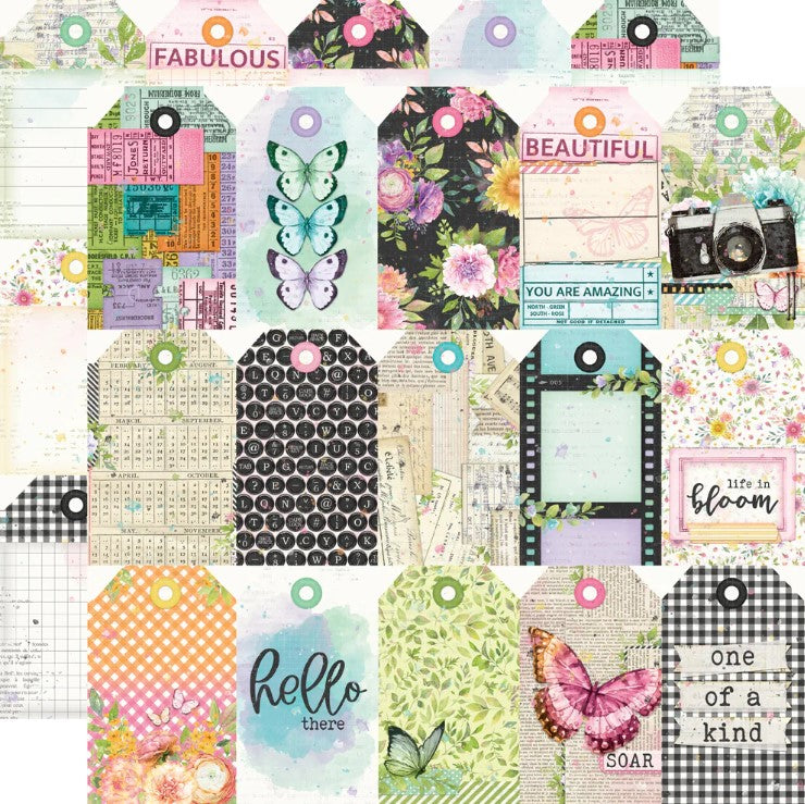 Simple Vintage Life In Bloom . Tag Elements