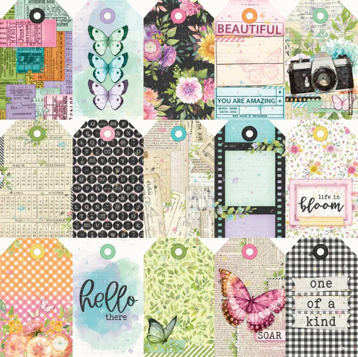 Simple Vintage Life In Bloom . Tag Elements