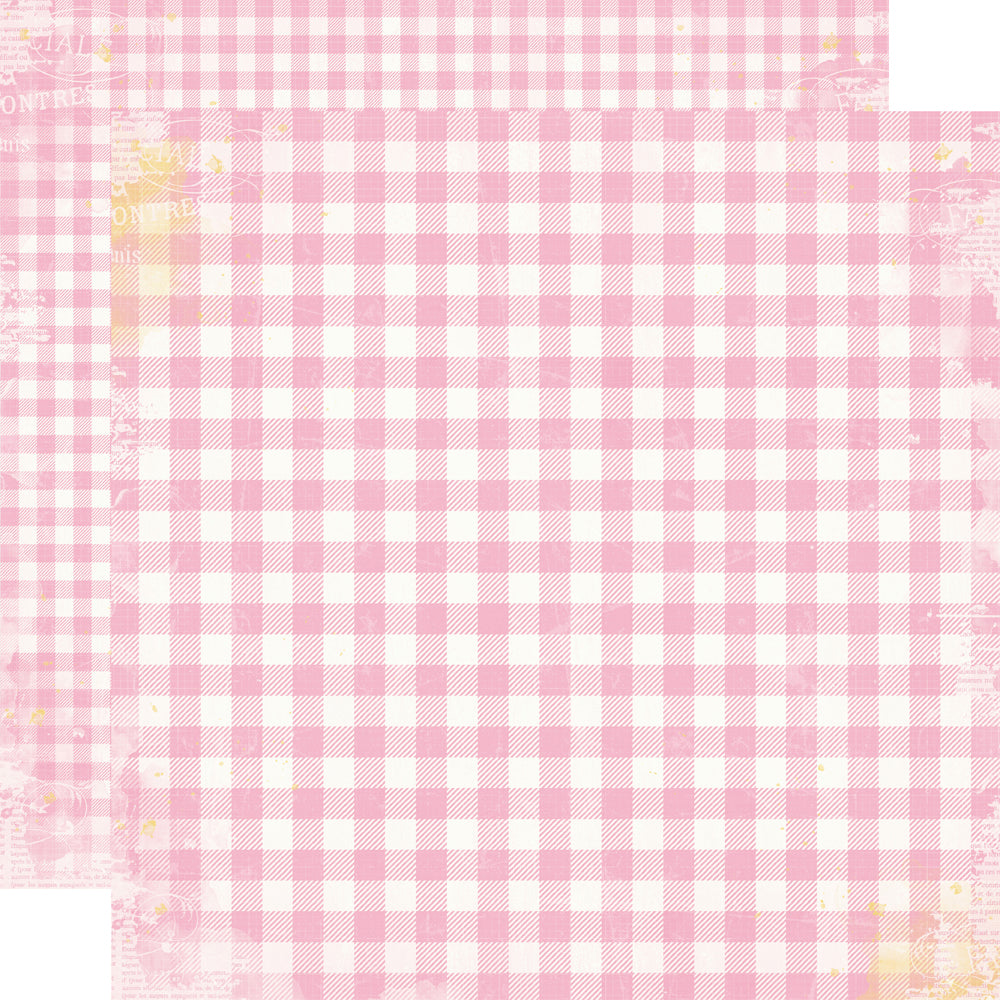 Simple Vintage Life In Bloom . Pink Gingham