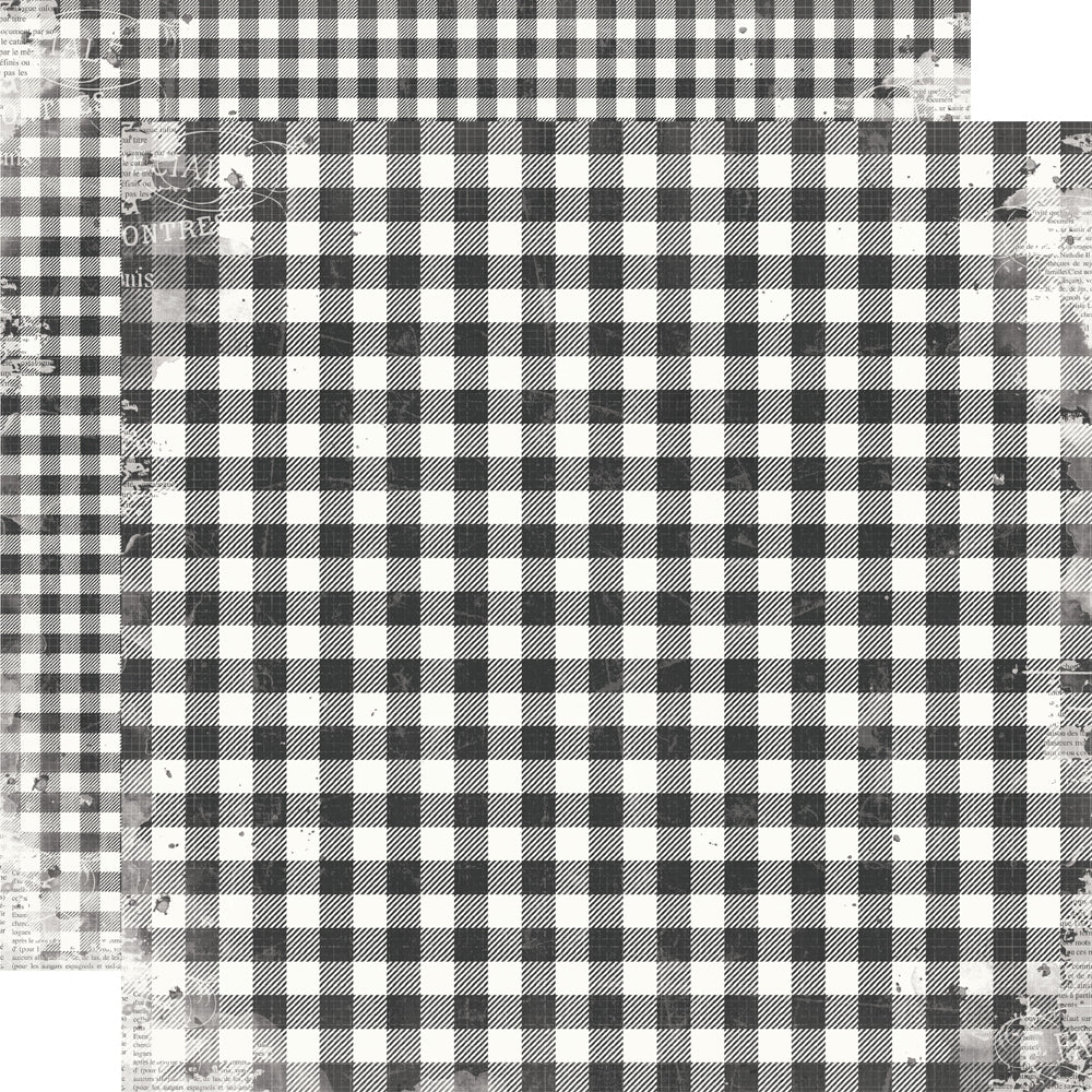 Simple Vintage Life In Bloom . Black Gingham