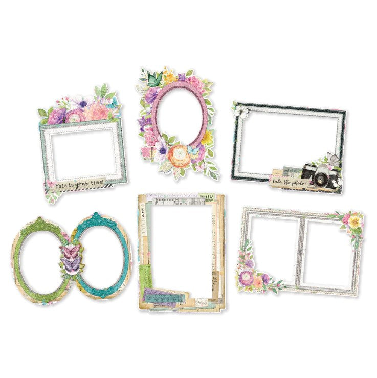 Simple Vintage Life In Bloom . Chipboard Frames