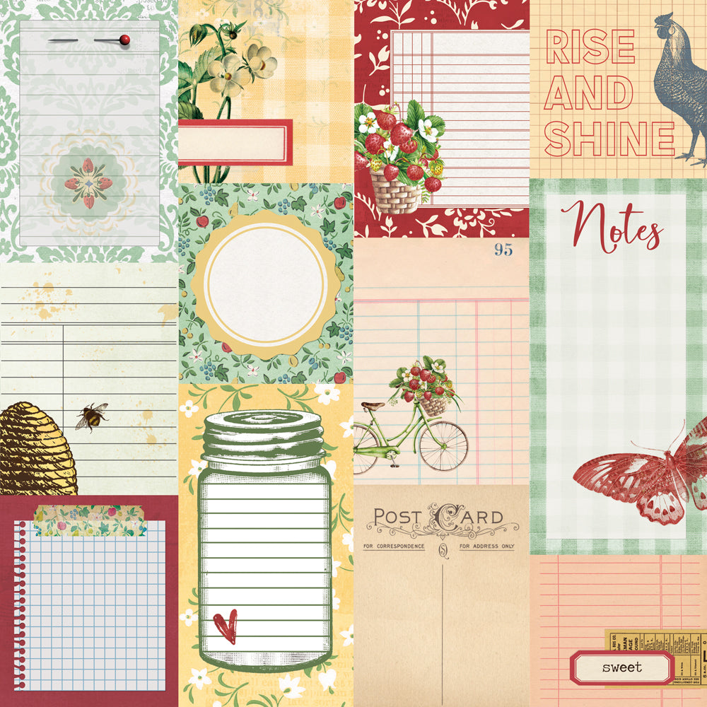 Simple Vintage Berry Fields . Journal Elements