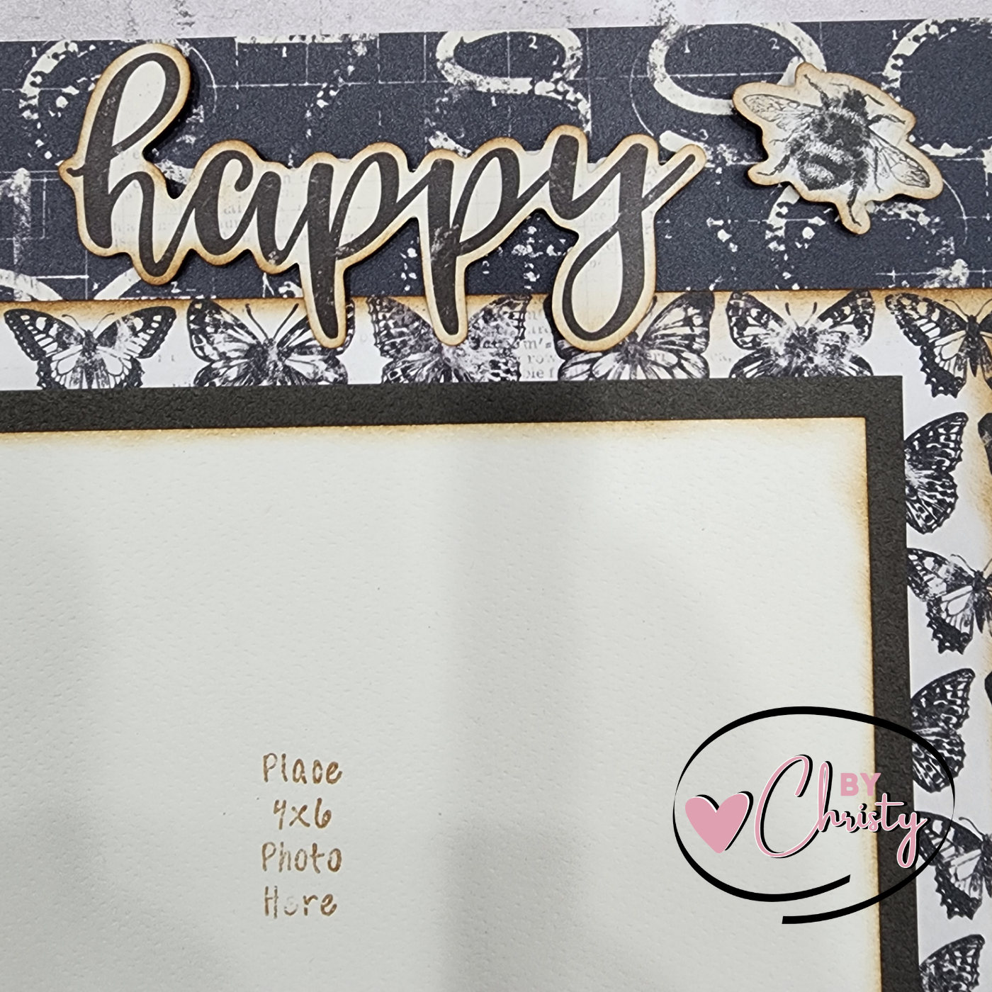 Custom . Happy Single Page 12 x 12 Scrapbook Layout