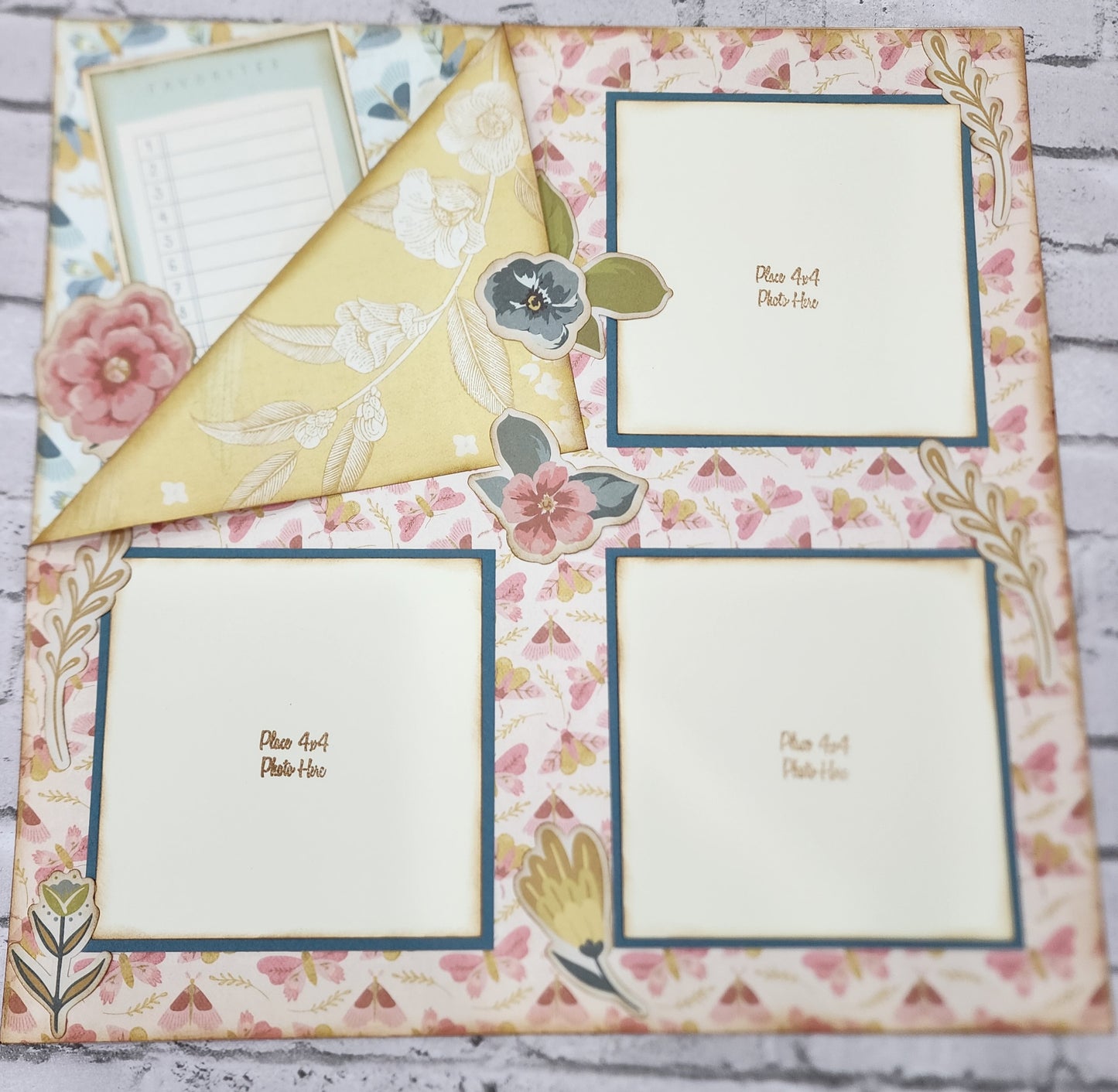 Custom . Floral Single Page 12x12 Scrapbook Layout