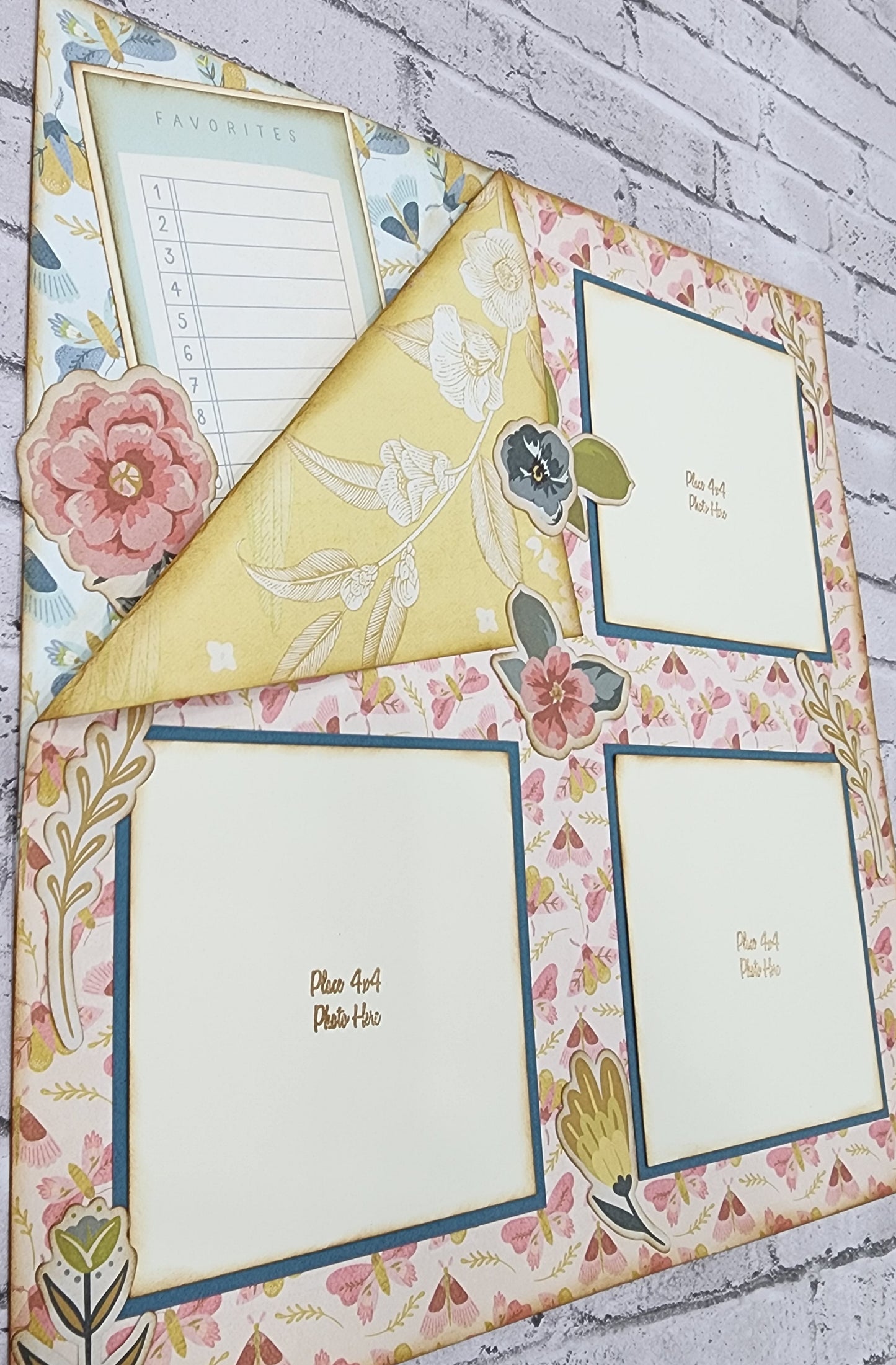 Custom . Floral Single Page 12x12 Scrapbook Layout