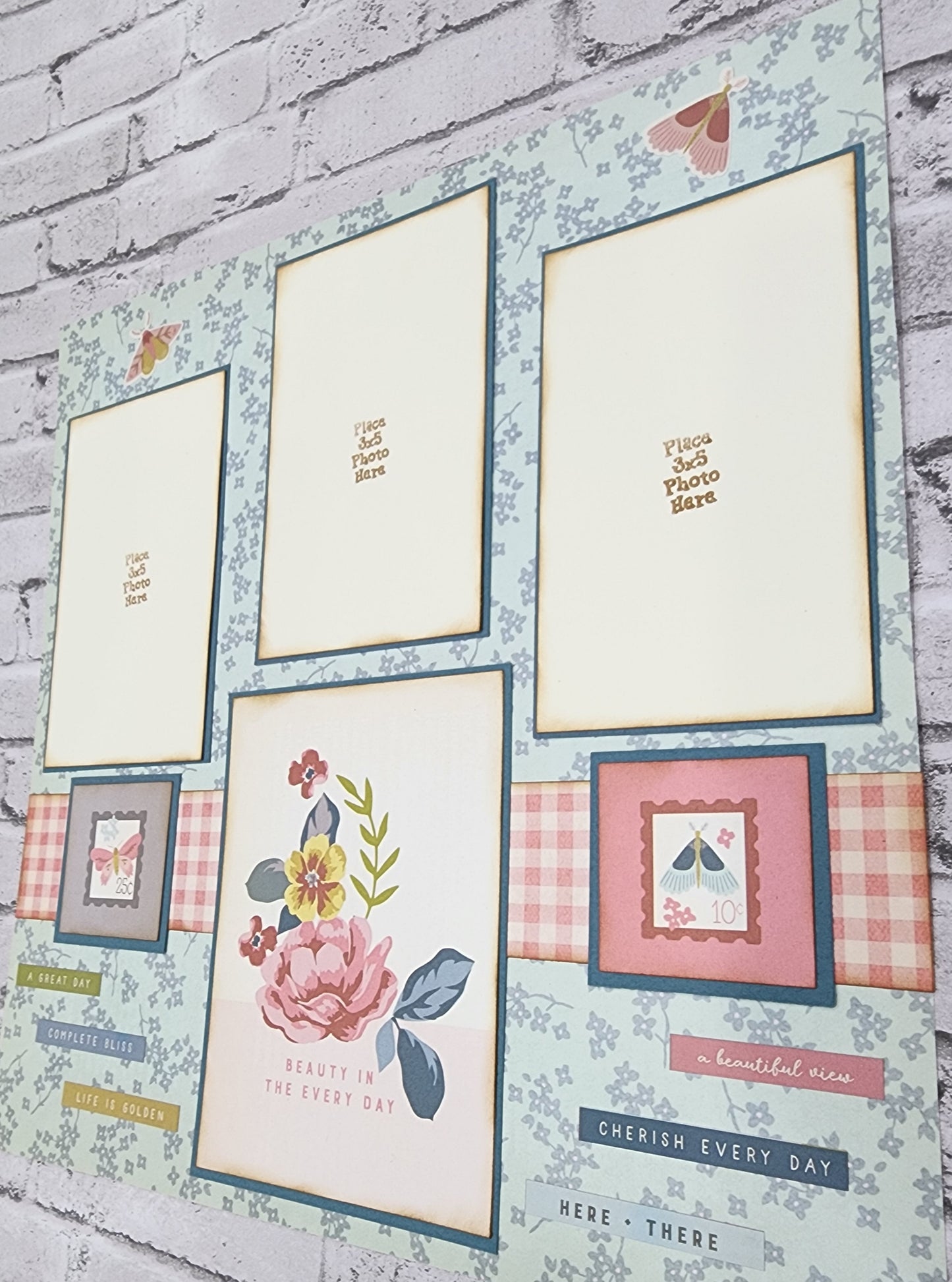 Custom . Wildflower Single Page 12 x 12 Scrapbook Layout