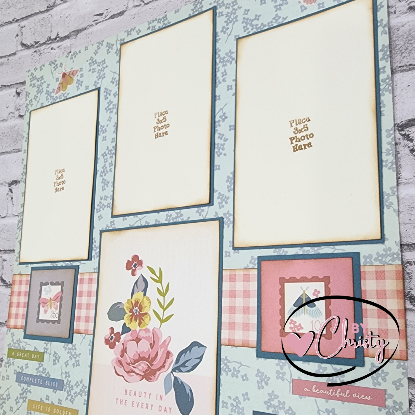 Custom . Wildflower Single Page 12 x 12 Scrapbook Layout
