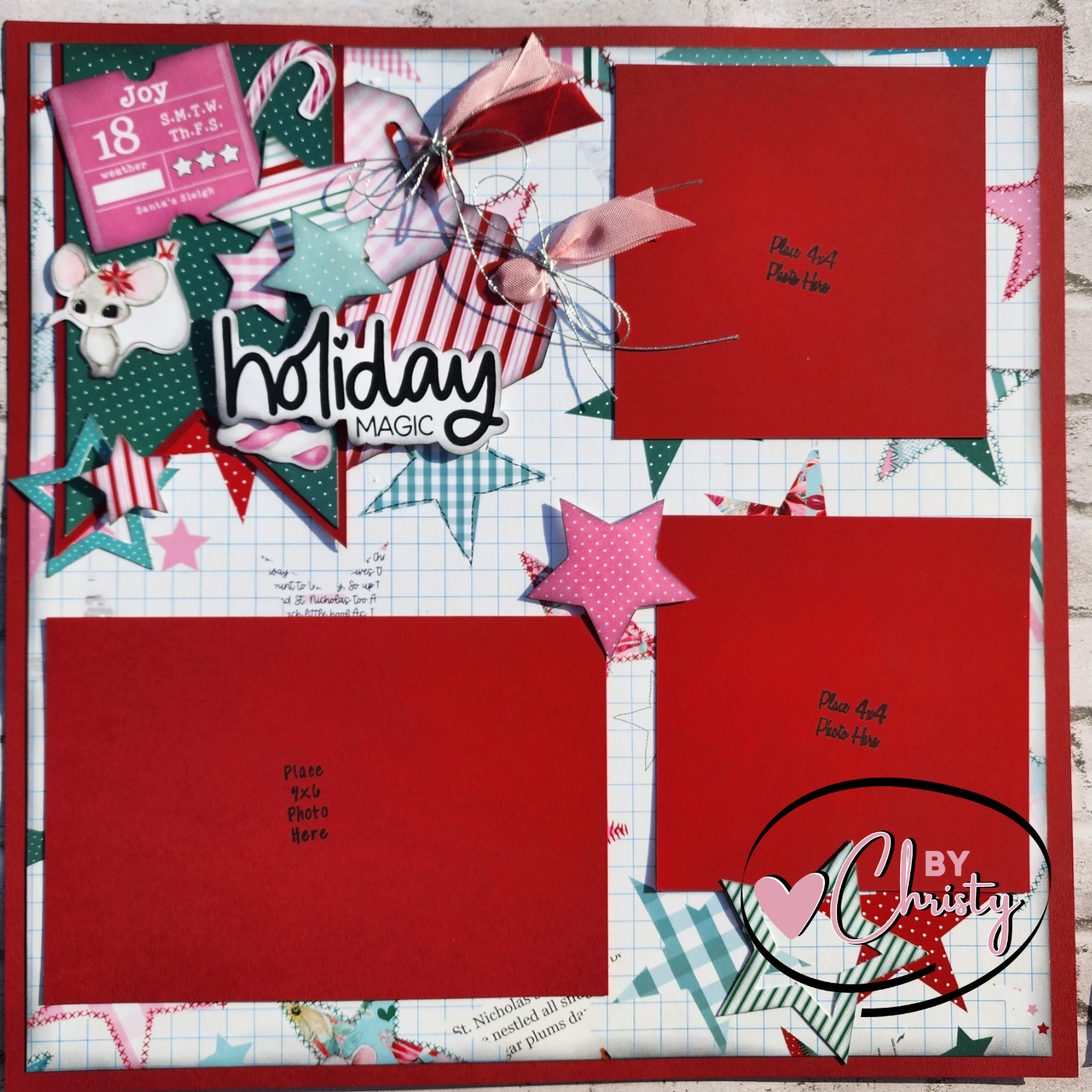 Custom . Holiday Magic 2 Page Scrapbook Layout