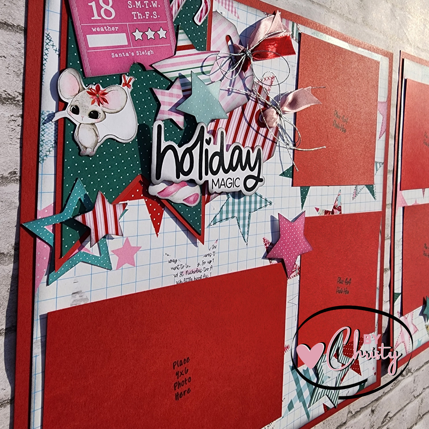 Custom . Holiday Magic 2 Page Scrapbook Layout