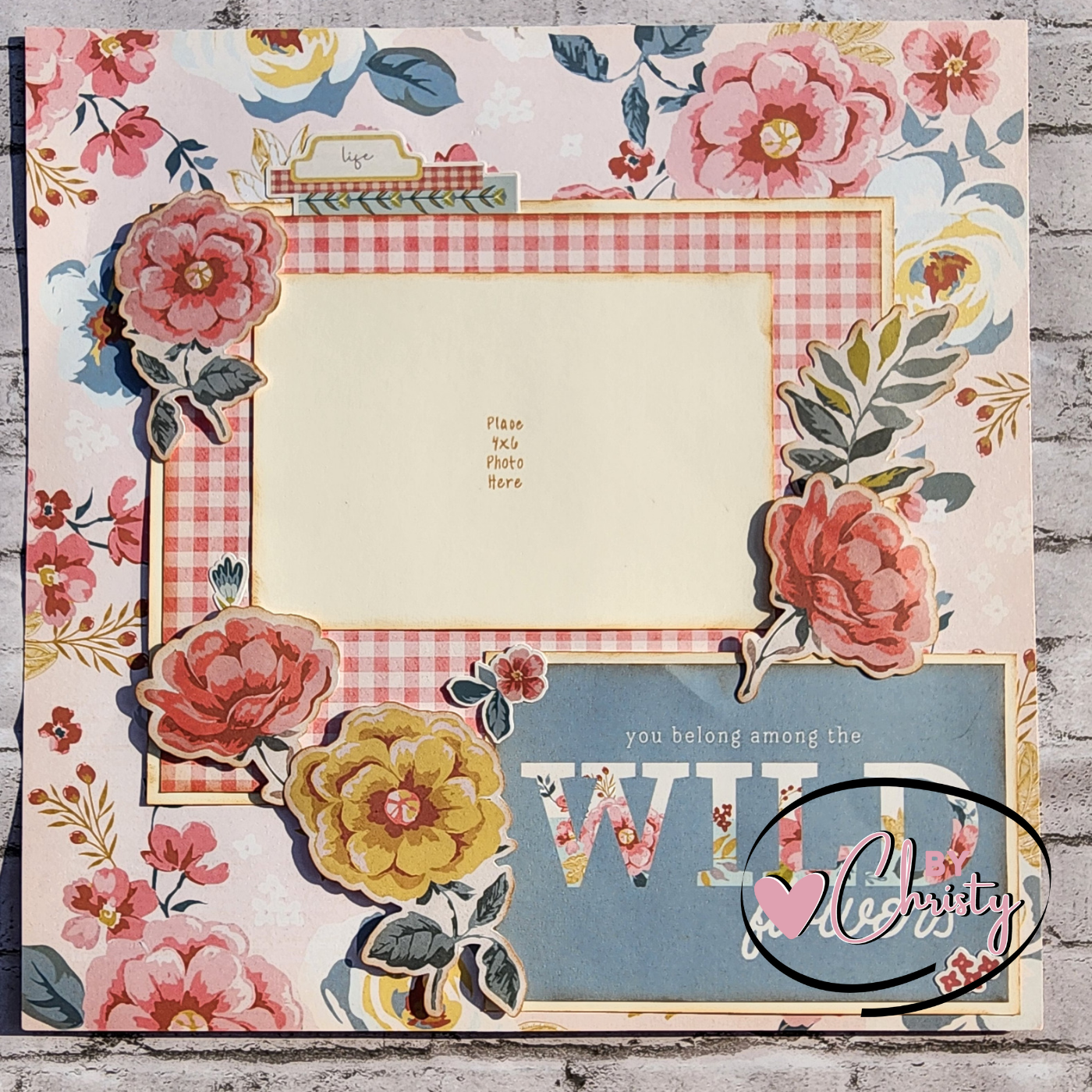 Custom . Among The Wildflowers Single Page 12 x 12 Scrapbook Layout
