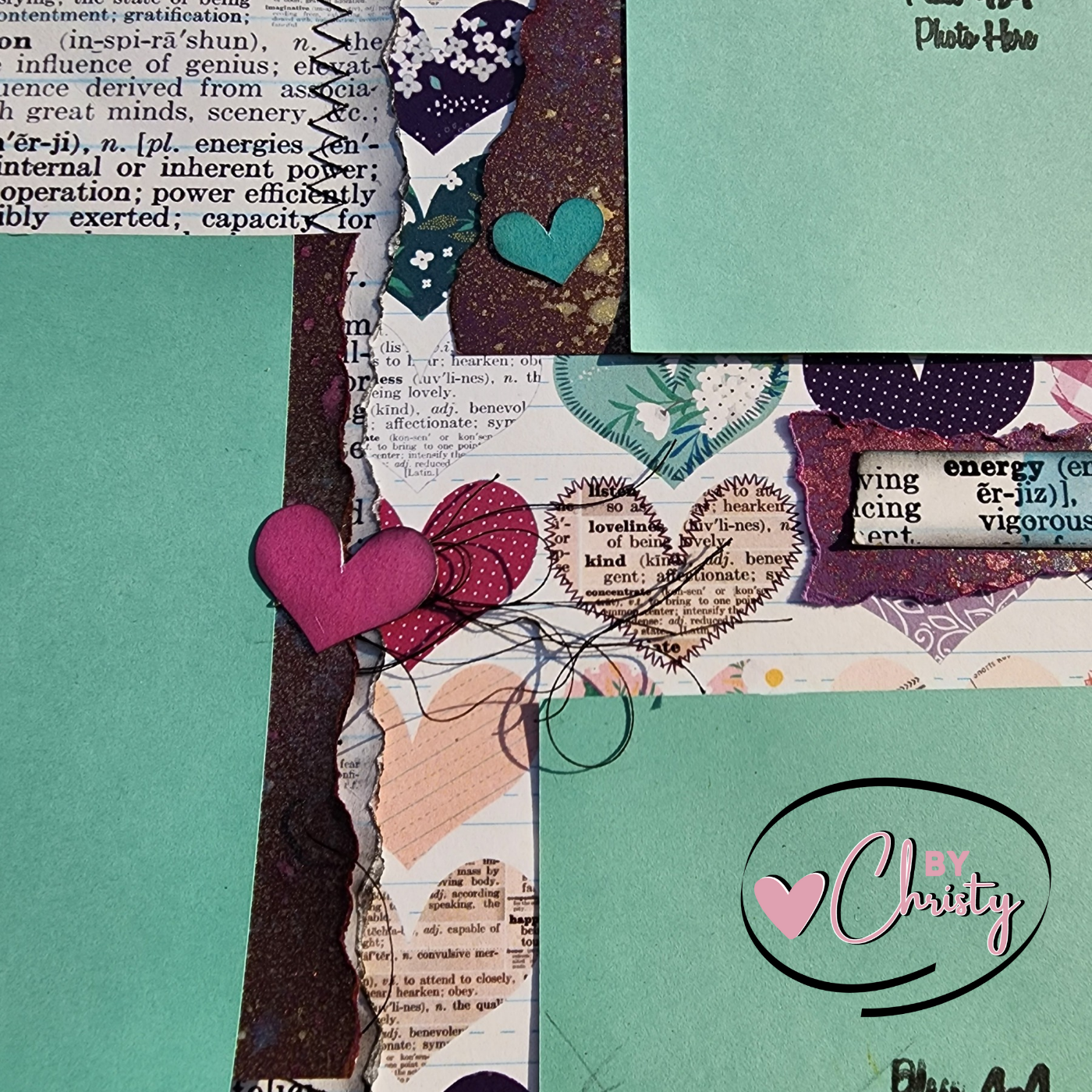 Custom . Hearts Single Page 12 x 12 Scrapbook Layout