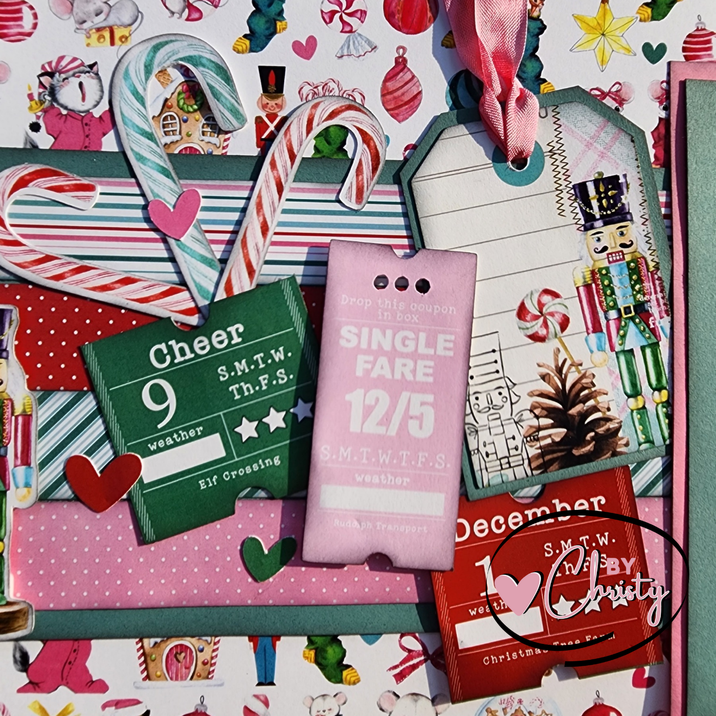 Custom . Merry Christmas Single Page 12 x 12 Scrapbook Layout