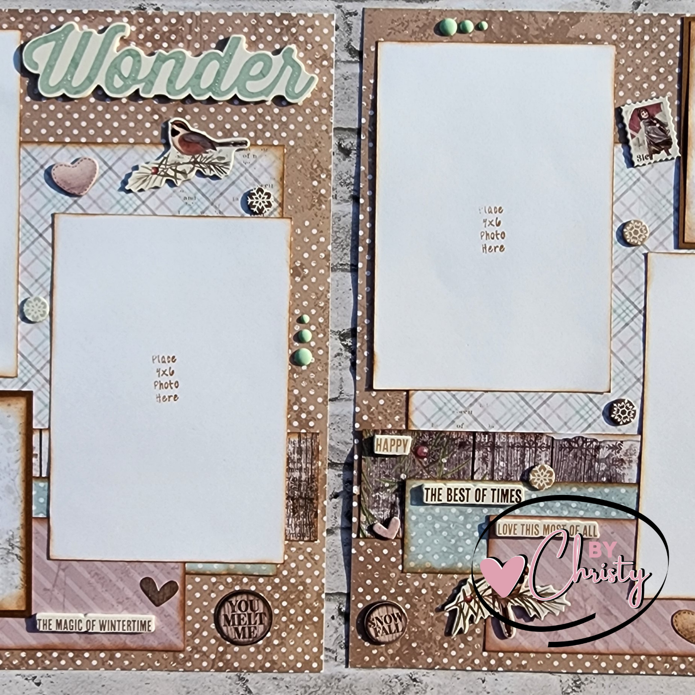 Custom . Winter Vibes 2 Page 12x12 Scrapbook Layout