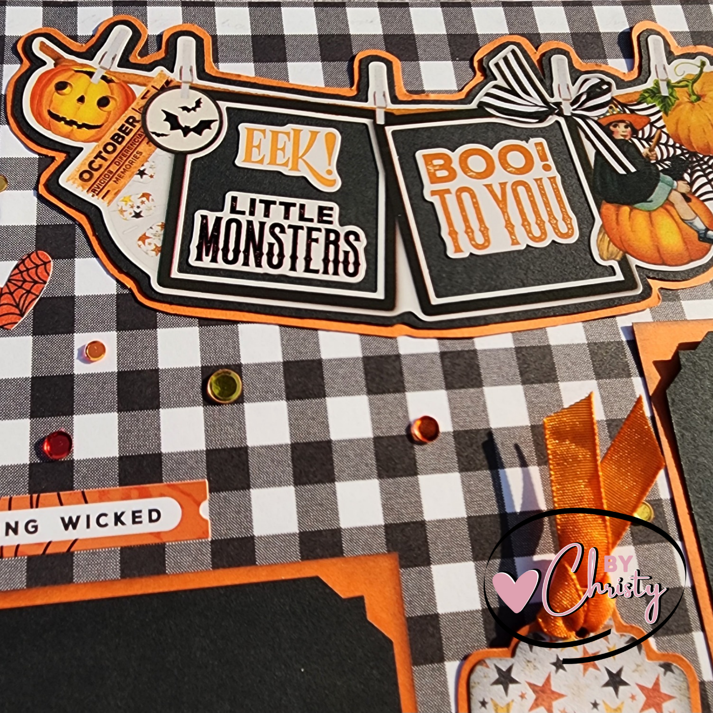 Custom . Something Wicked Single Page Scrapbook Layout