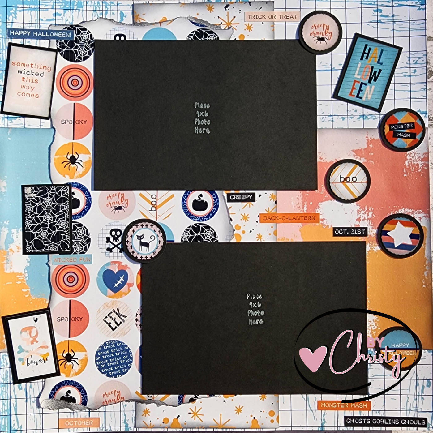 Custom . Halloween Single Page Scrapbook Layout