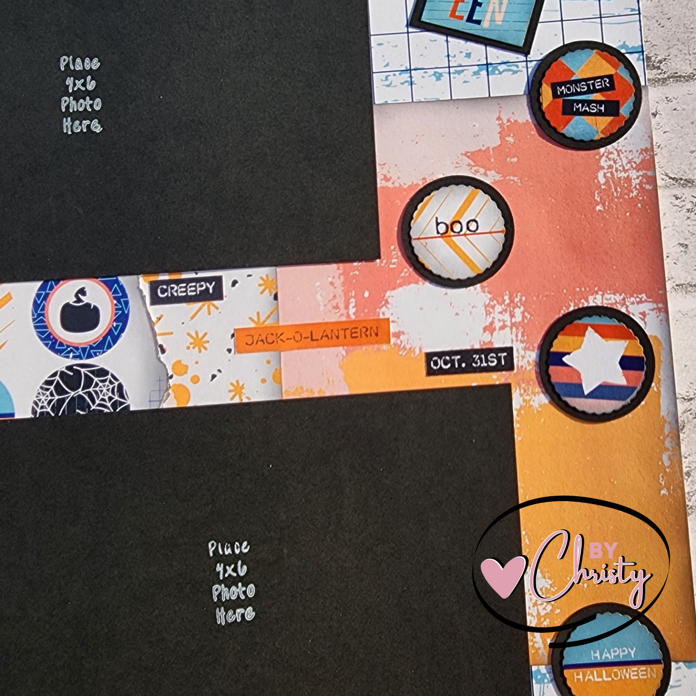 Custom . Halloween Single Page Scrapbook Layout