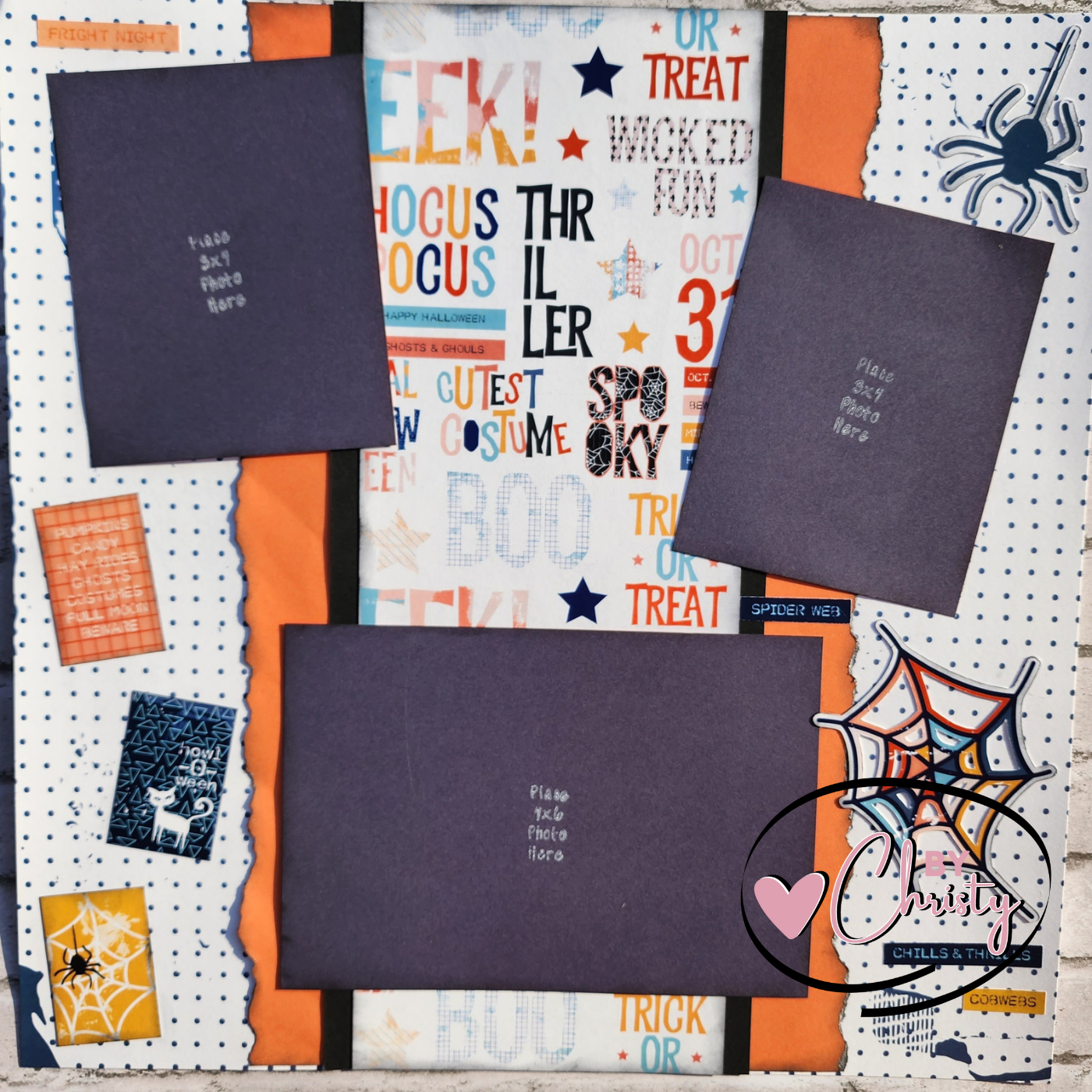 Custom . Spider Single Page Scrapbook Layout