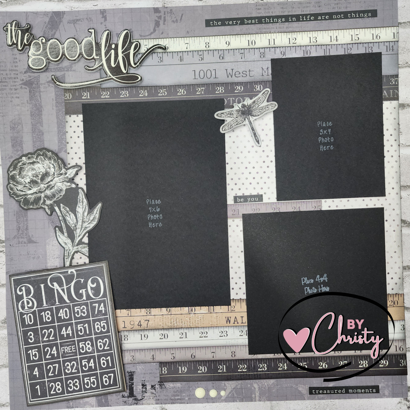 Custom . Good Life 2 Page Scrapbook Layout