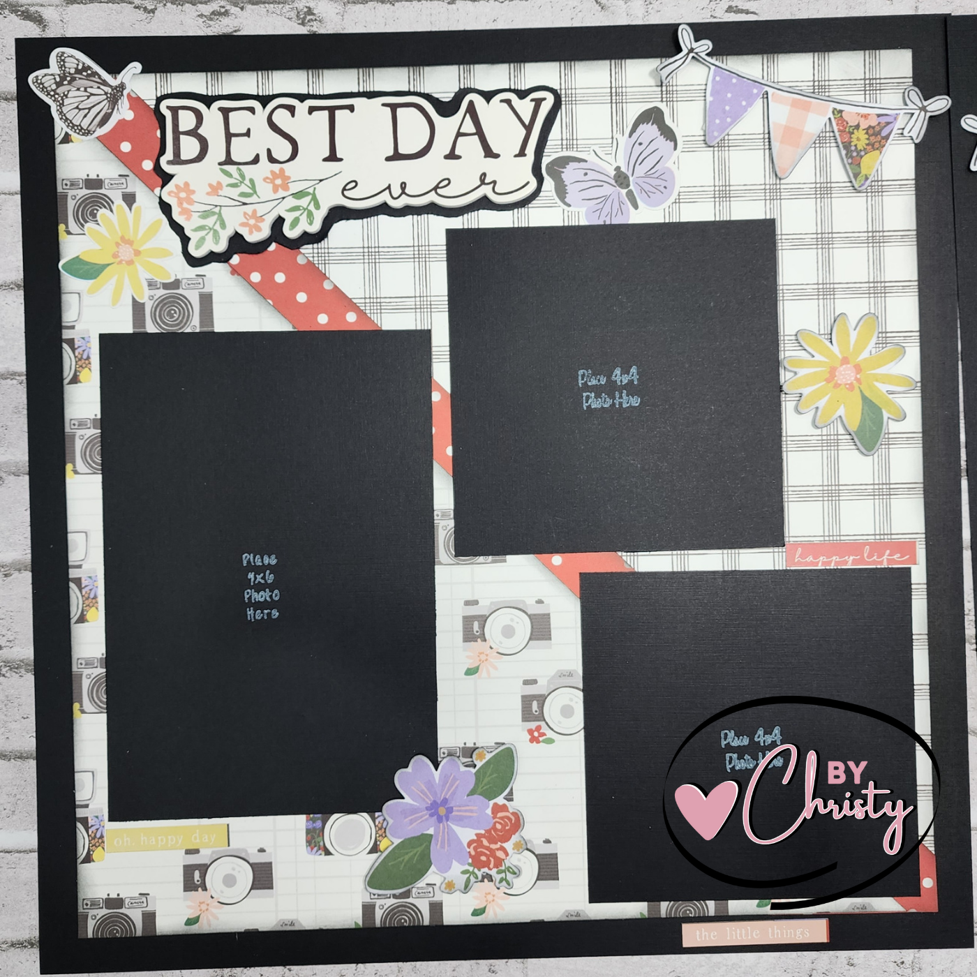 Custom . Best Day Ever 2 Page 12x12 Scrapbook Layout