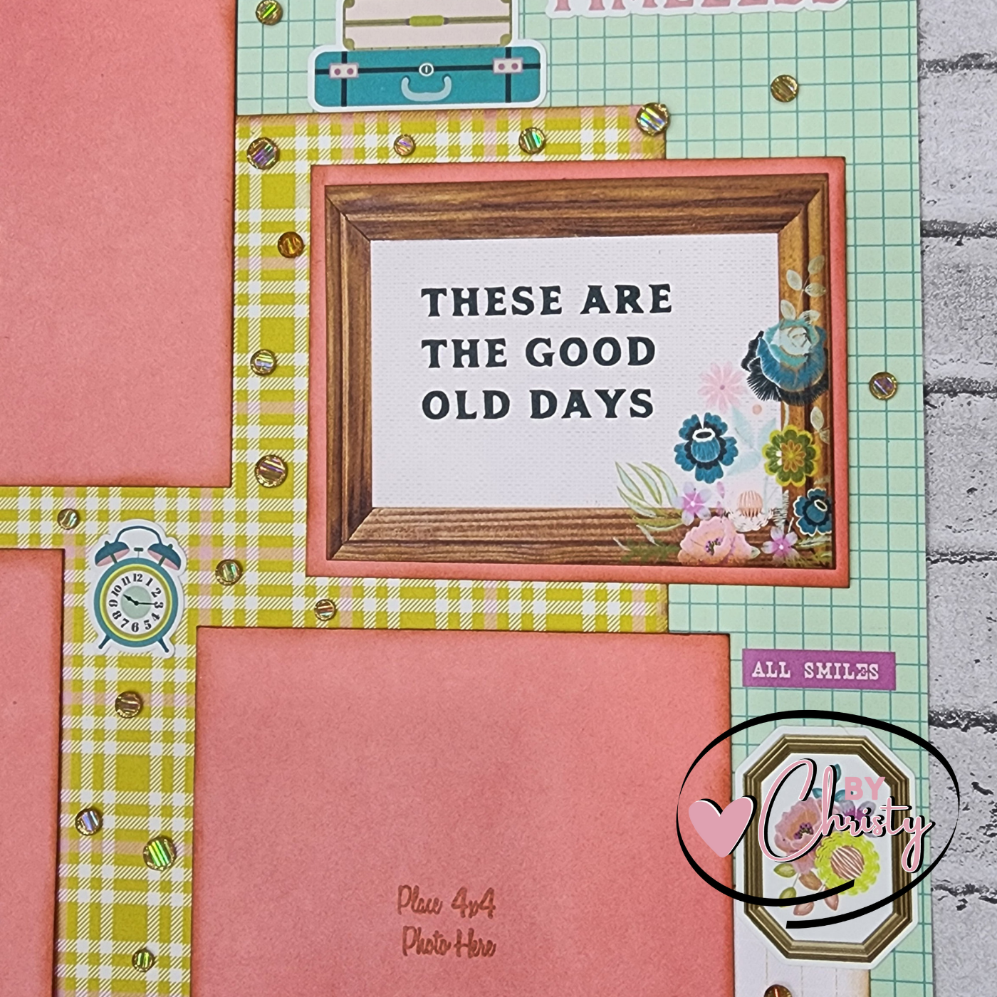 Custom . Good Ole Days Single Page 12x12 Scrapbook Layout
