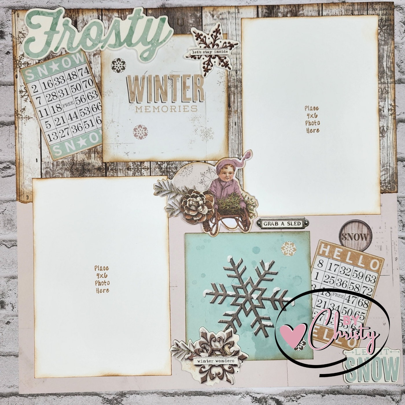 Custom . Frosty 2 Page 12x12 Scrapbook Layout