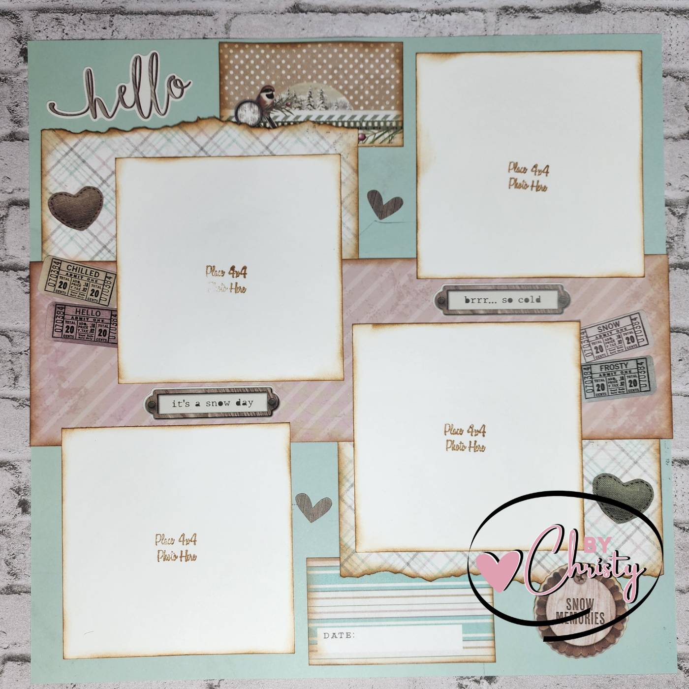Custom . Frosty 2 Page 12x12 Scrapbook Layout