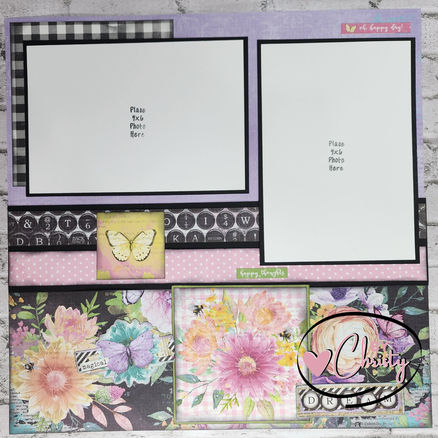 Custom . Dream 2 Page 12x12 Scrapbook Layout