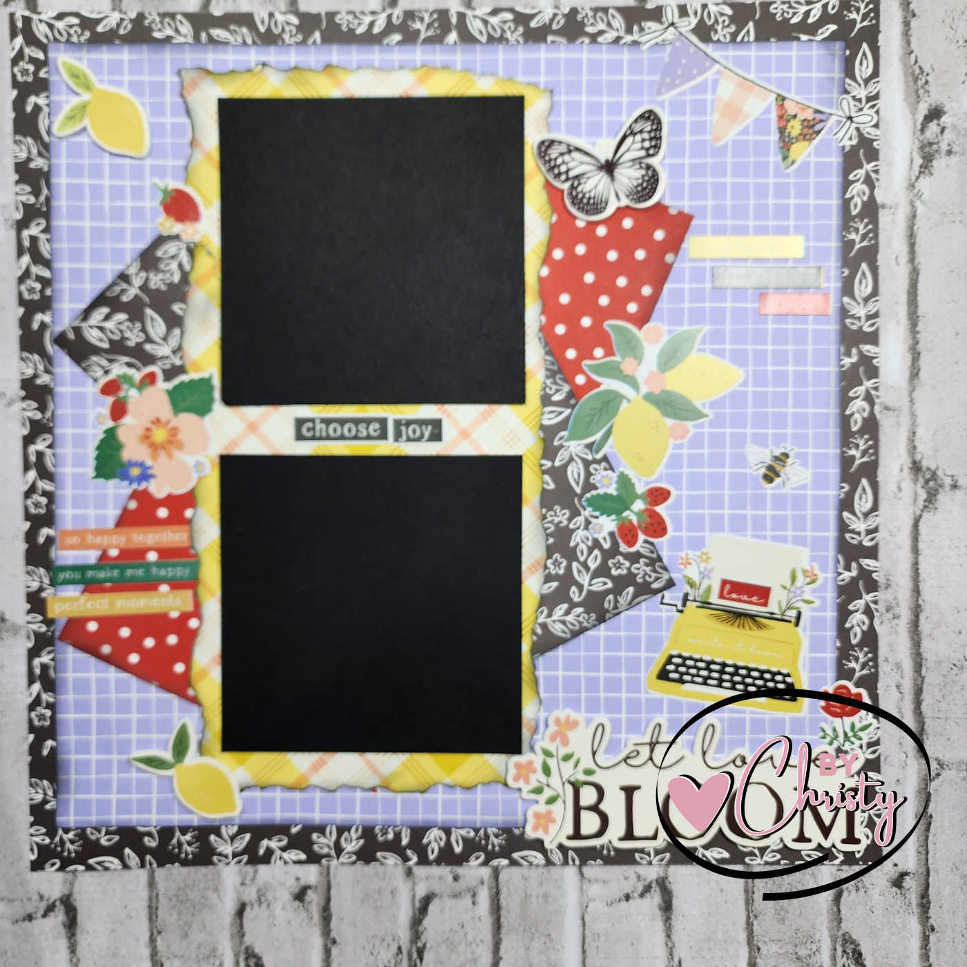 Custom . Let Love Bloom Single Page 12x12 Scrapbook Layout