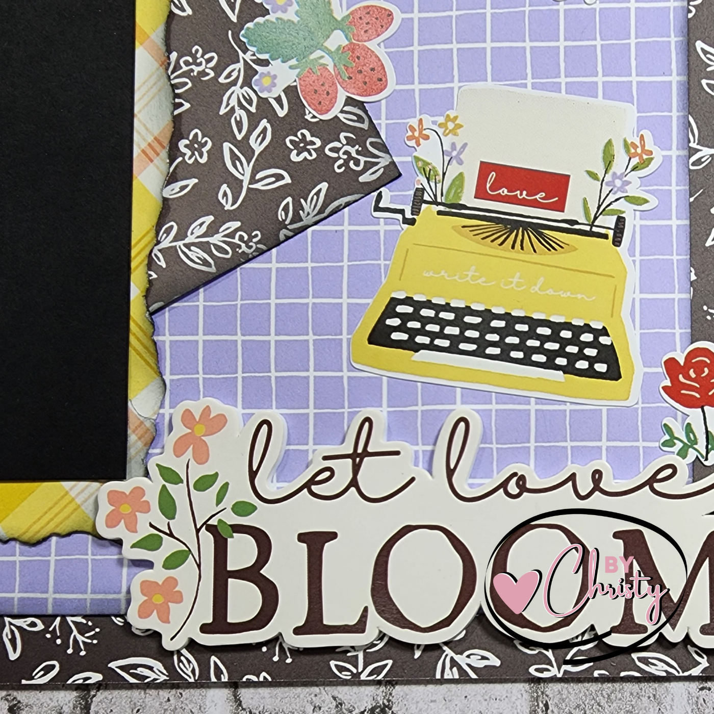 Custom . Let Love Bloom Single Page 12x12 Scrapbook Layout