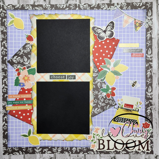 Custom . Let Love Bloom Single Page 12x12 Scrapbook Layout