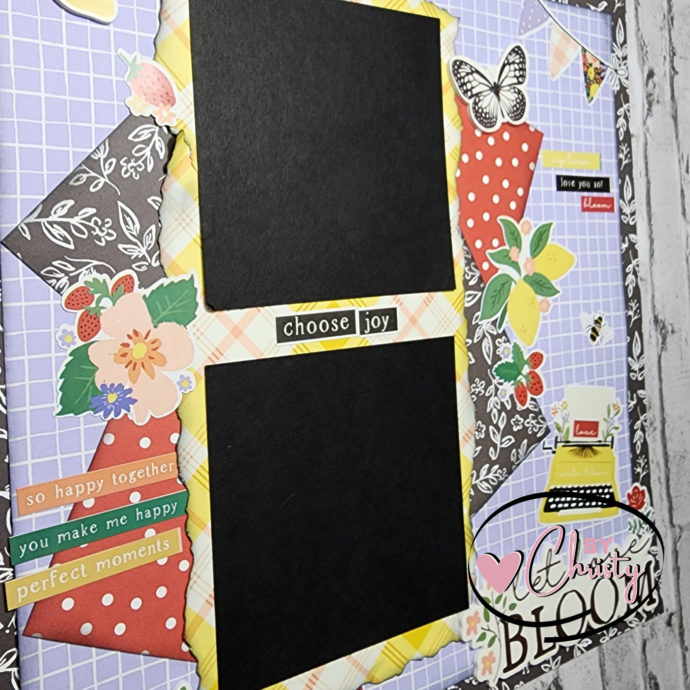 Custom . Let Love Bloom Single Page 12x12 Scrapbook Layout