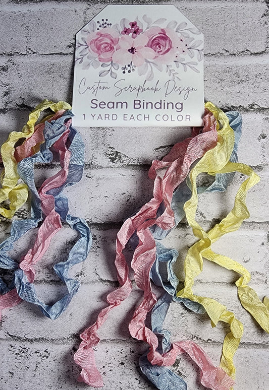 Seam Binding . Crinkled Pastels