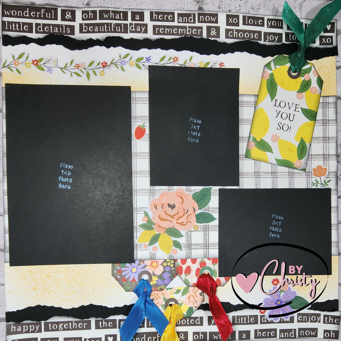 Custom . Love You Lots 2 Page 12x12 Scrapbook layout