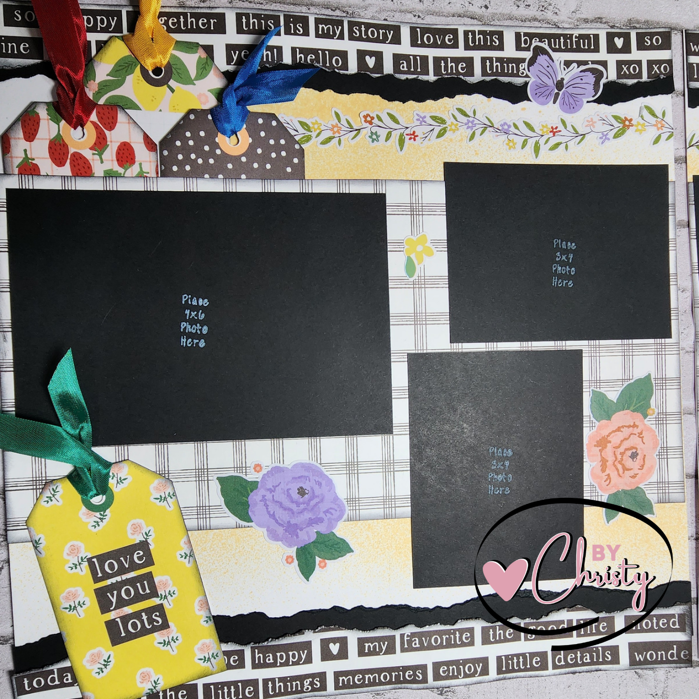 Custom . Love You Lots 2 Page 12x12 Scrapbook layout