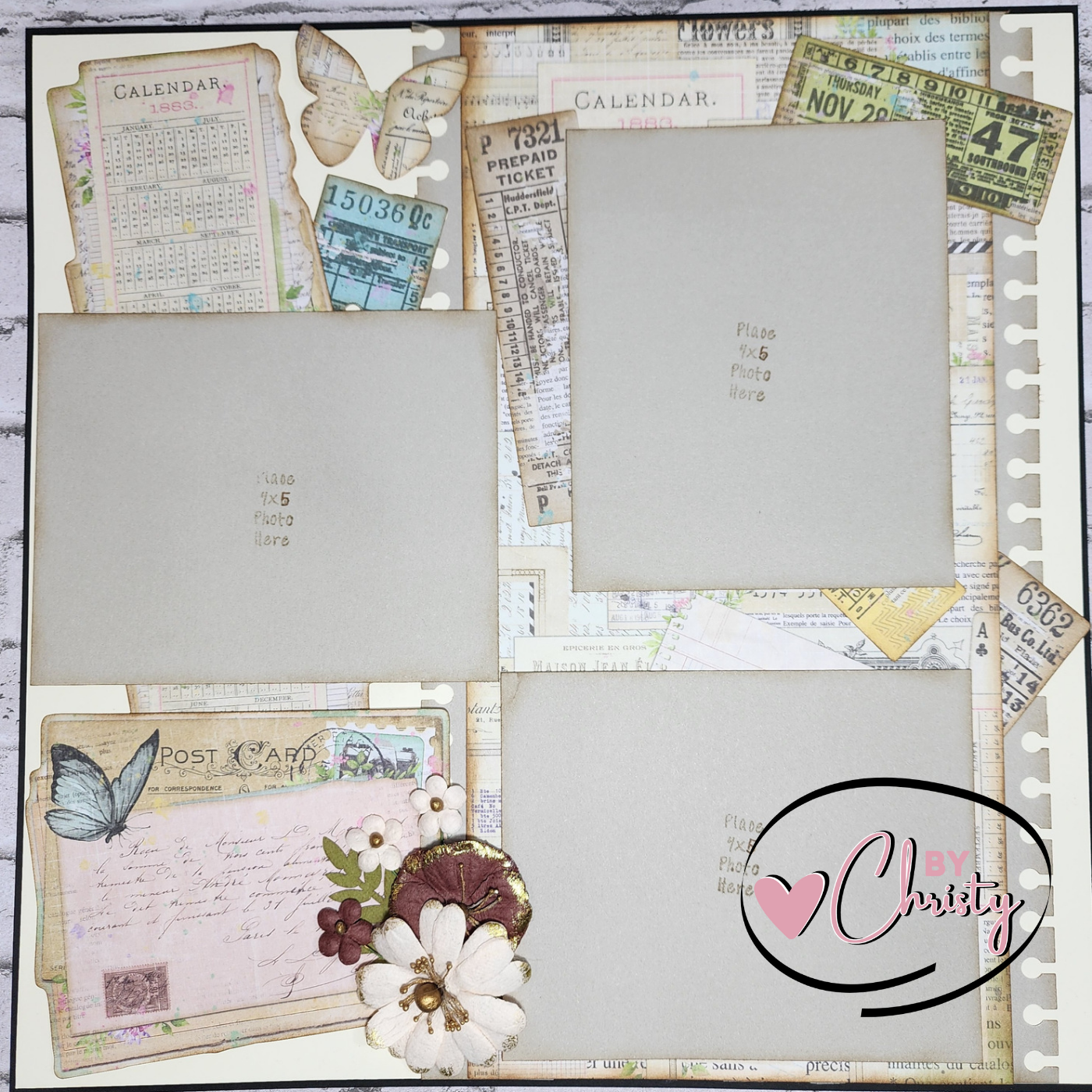 Custom . Calendar 2 Page 12x12 Scrapbook Layout