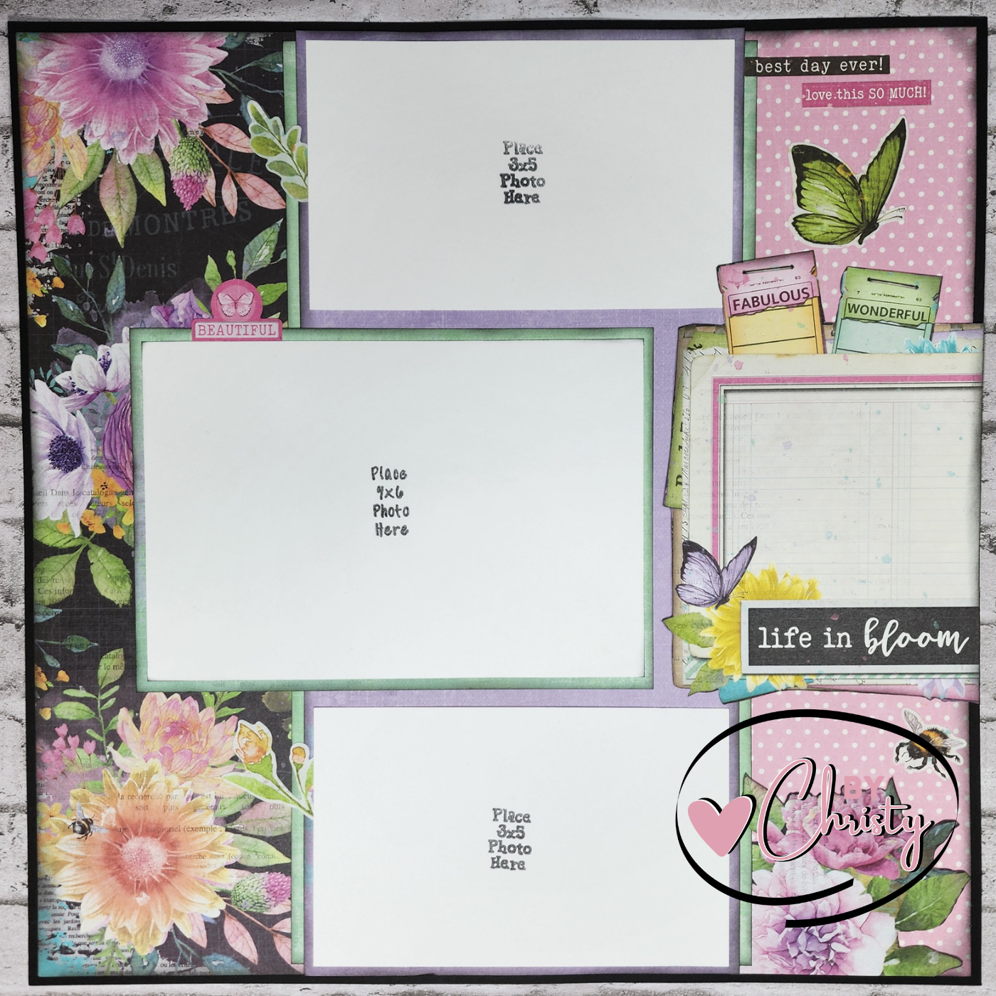 Custom . Fabulous Single Page 12x12 Scrapbook Layout