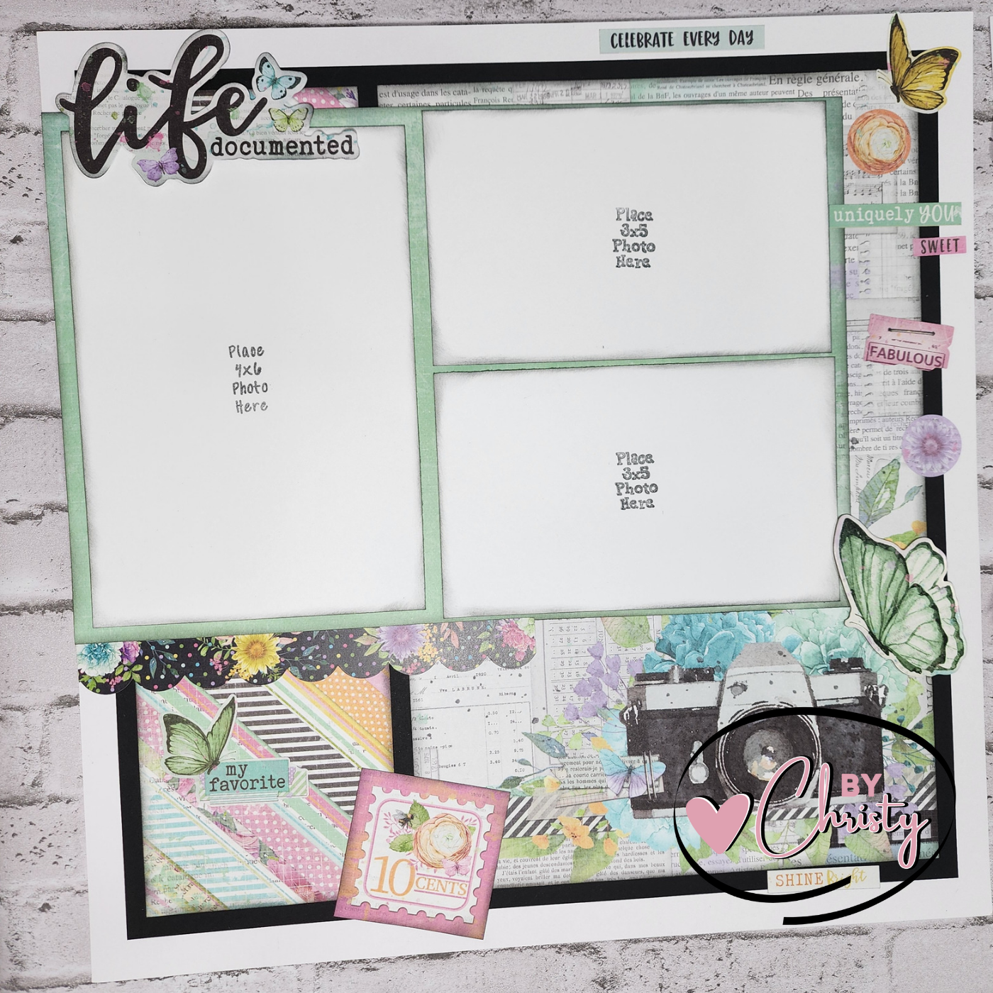 Custom . Life Documented 2 Page 12x12 Scrapbook Layout