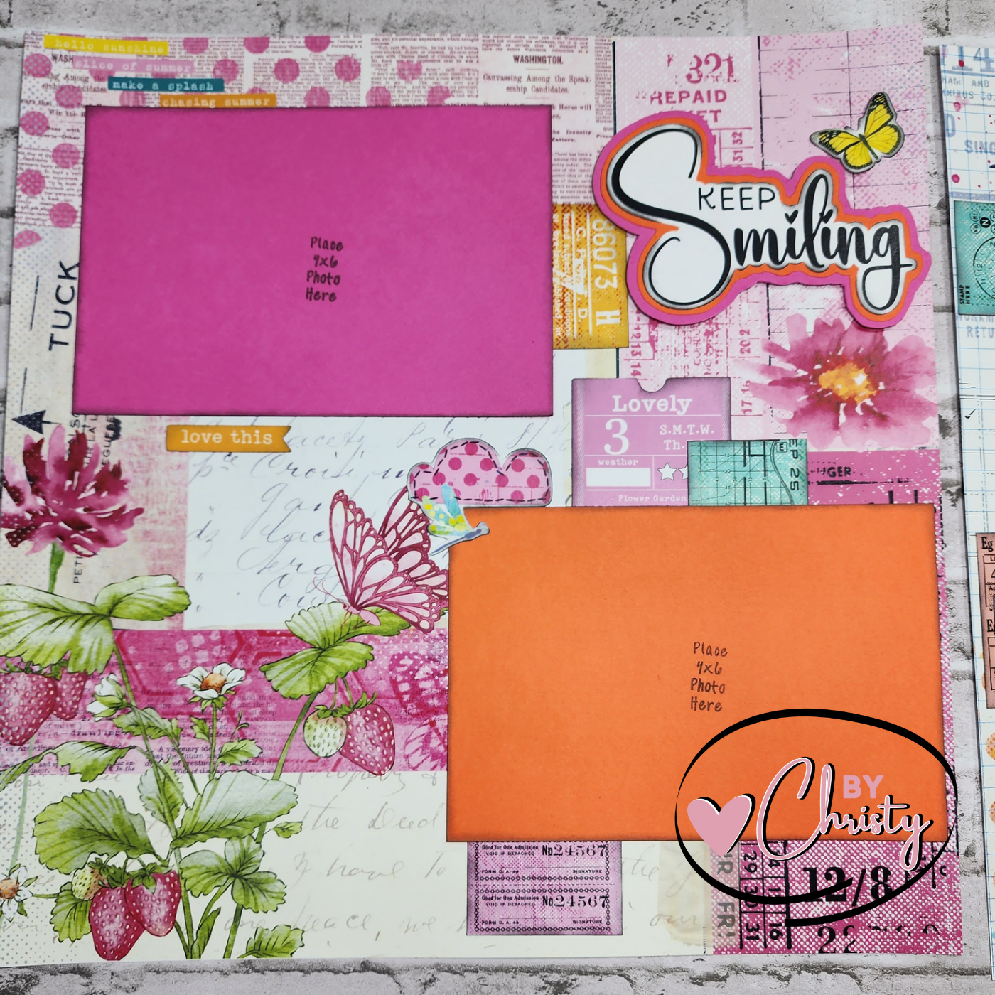 Custom . Keep Smiling 2 Page 12x12 Scrapbook Layout