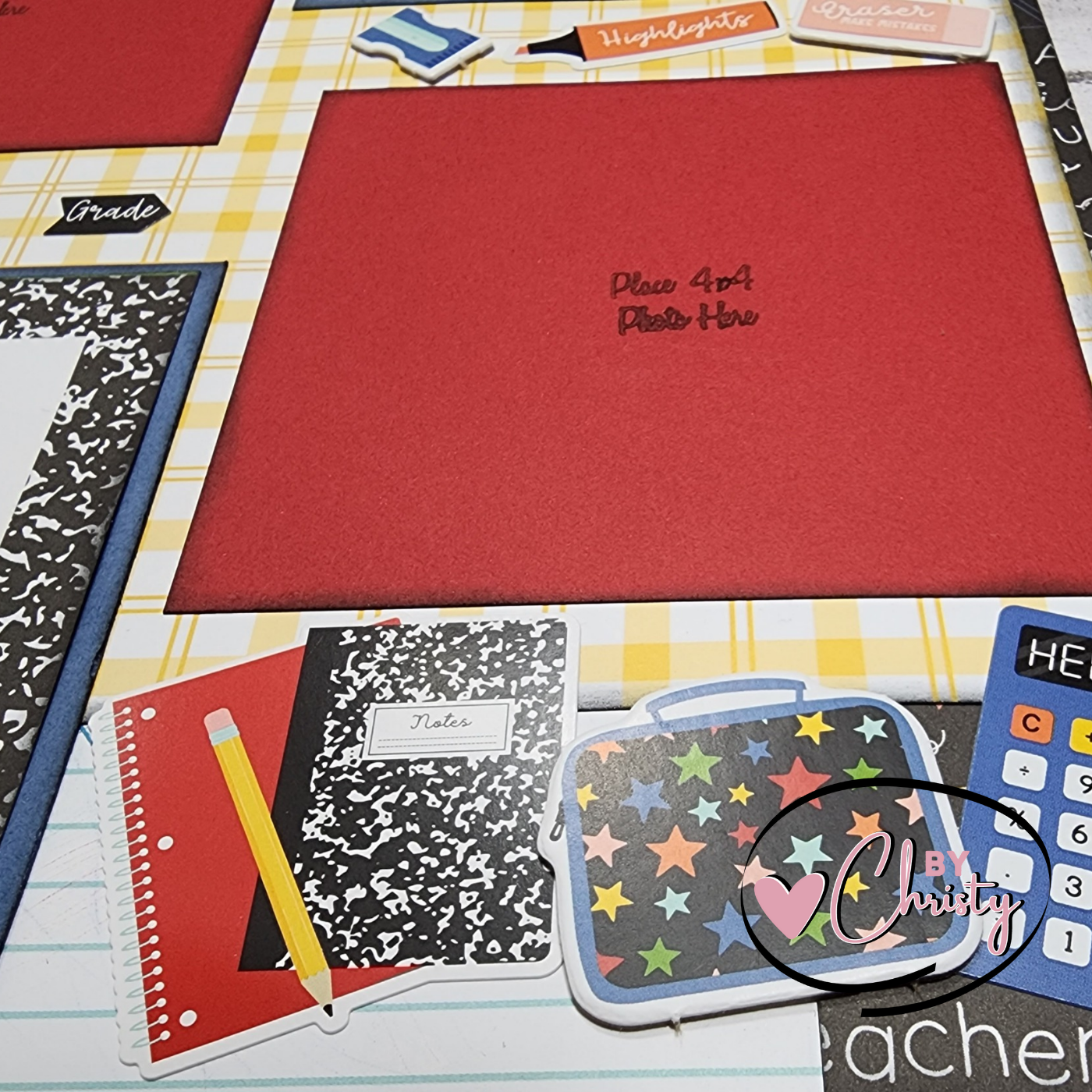 Custom . School Single Page Scrapbook Layout