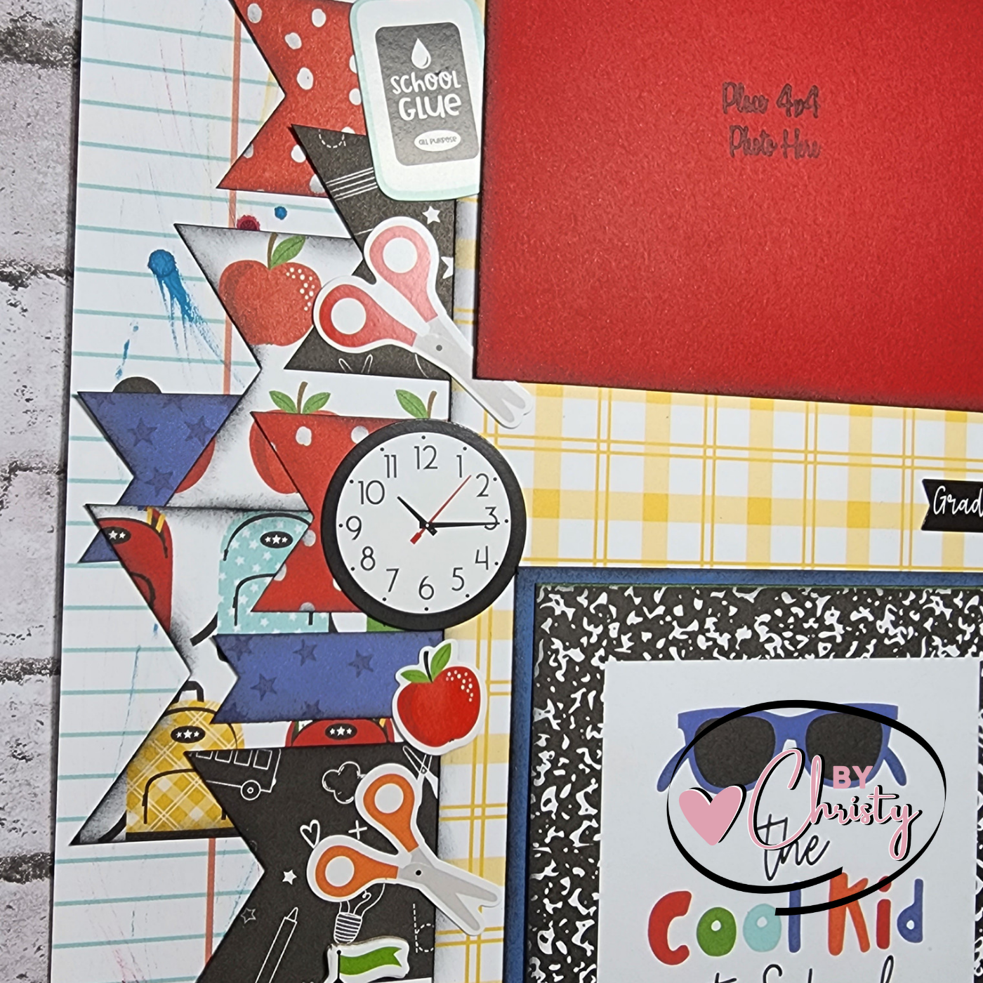 Custom . School Single Page Scrapbook Layout