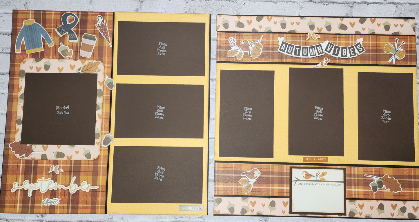 Custom . Autumn Vibes 2 Page 12 x 12 Scrapbook Layout
