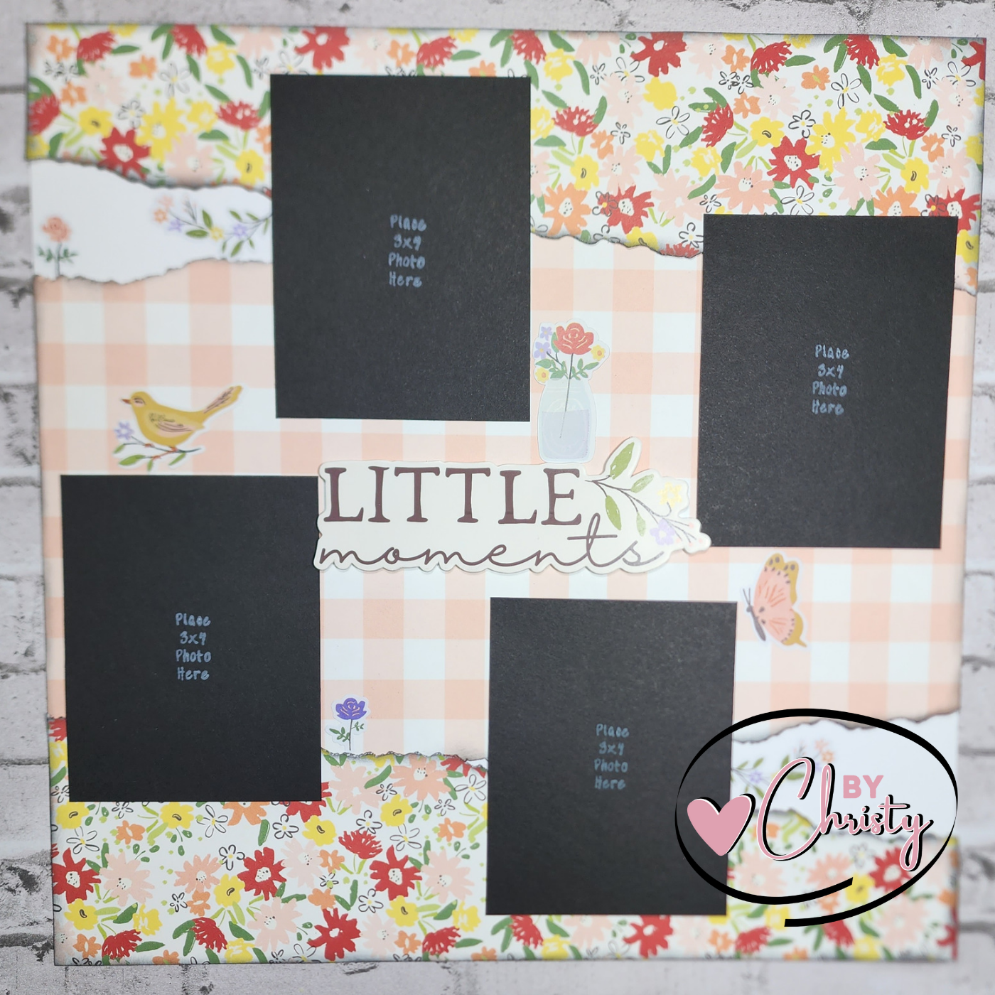 Custom . Little Moments Single page 12 x 12 Scrapbook Layout